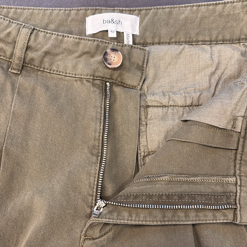 ba&sh Pantalon Maroon Pants Kaki - Picture 15 of 17